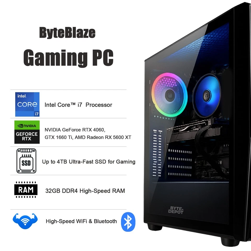Gaming PC Desktop Computer i7, 32GB RAM Up to 2TB SSD NVIDIA GeForce RTX 5060 - Image 2