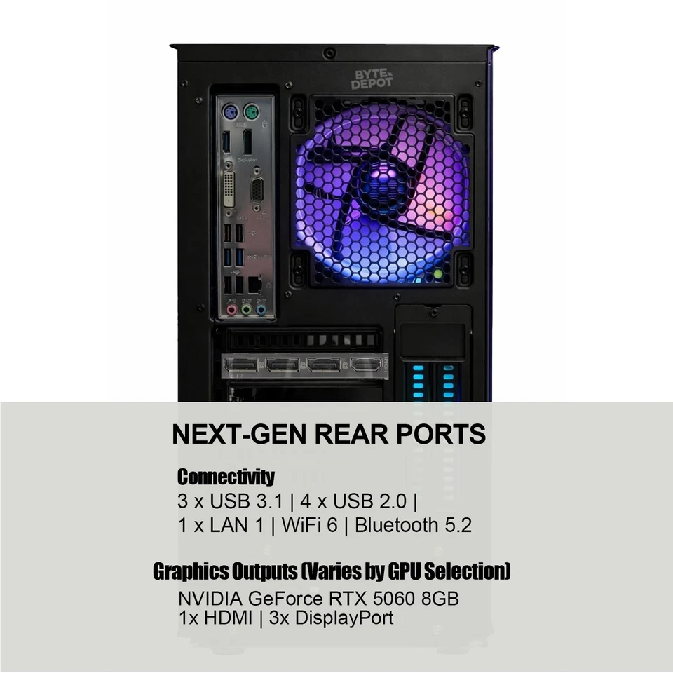 Gaming PC Desktop Computer i7, 32GB RAM Up to 2TB SSD NVIDIA GeForce RTX 5060 - Image 4